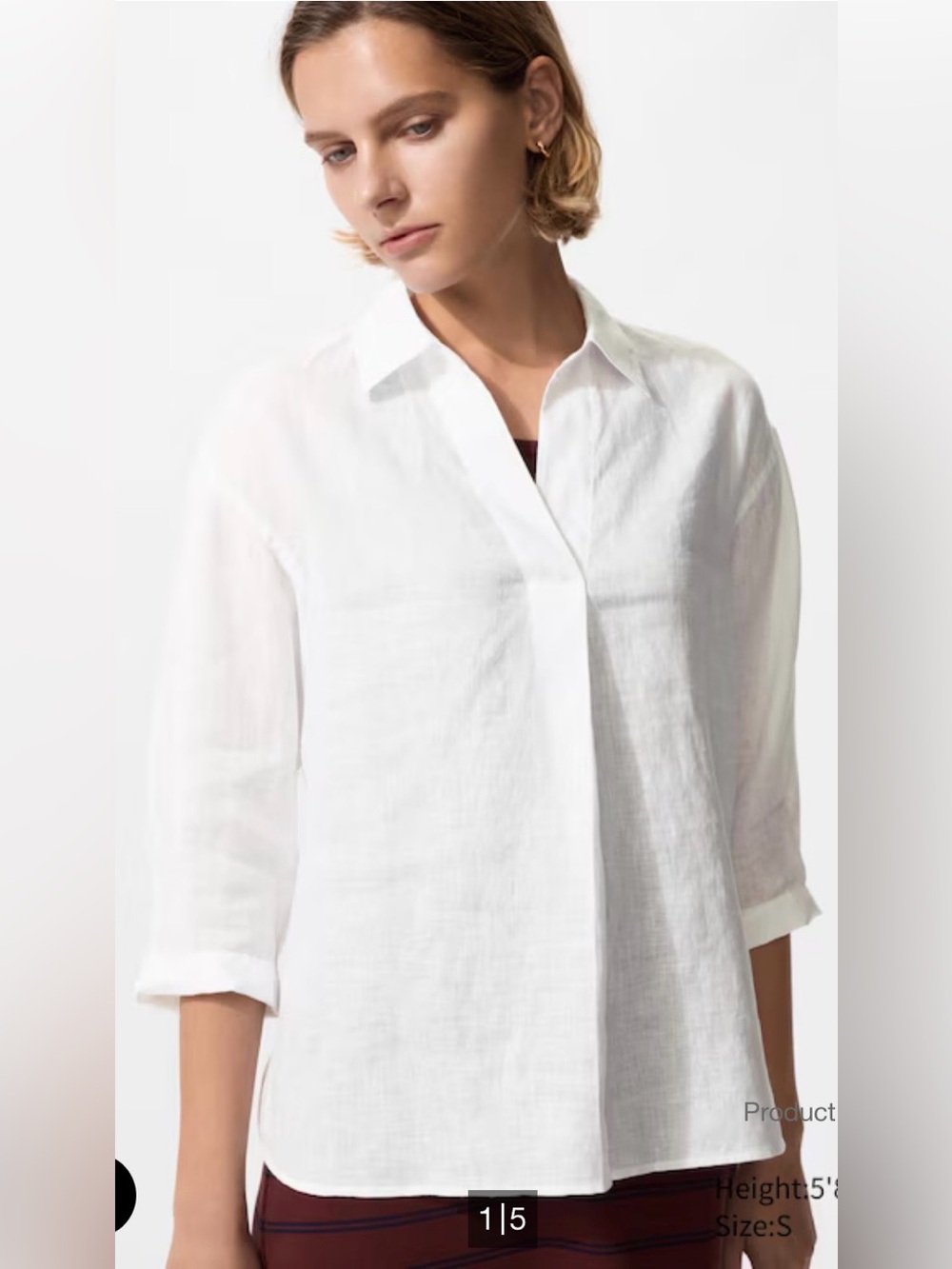 Uniqlo White Collared Button-Up Shirt